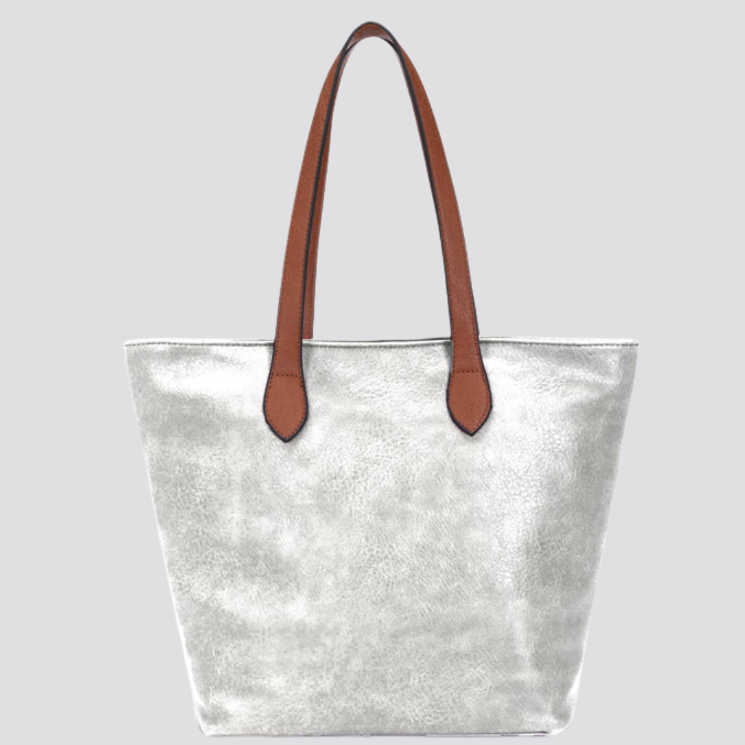 Anna Shopper Tote Bag | Silver